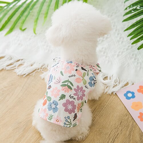 

Dog Cat Dress Vest Flower / Floral Fashion Cute Sports Casual / Daily Dog Clothes Puppy Clothes Dog Outfits Soft Green Purple Red Costume for Girl and Boy Dog Cloth S M L XL