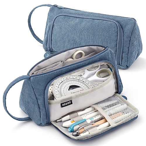 

Pencil Cases Wear-Resistant Multifunction With Zipper Corduroy for School Office Student