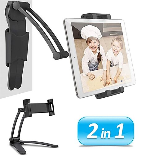 

Tablet Stand Rotating Portable Monitor Wall Desk 2 in 1 Metal Holder Fit For Below 15.6 inch monitor Tablet Mobile Phone Holder