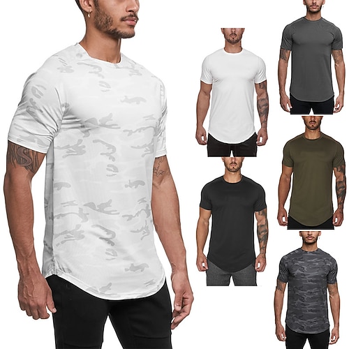 

Men's T shirt Solid Color Crew Neck Street Casual Short Sleeve Tops Basic Fashion Classic Comfortable Green White Black