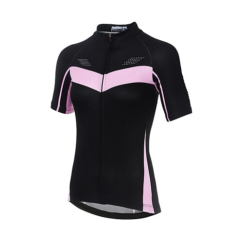 

21Grams Women's Short Sleeve Cycling Jersey Summer Spandex Black Color Block Bike Top Mountain Bike MTB Road Bike Cycling Quick Dry Moisture Wicking Sports Clothing Apparel / Athleisure