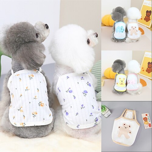 

Dog Cat Skirt Flower / Floral Animal Adorable Sweet Dailywear Casual / Daily Dog Clothes Puppy Clothes Dog Outfits Soft Blue Rosy Pink Brown Costume for Girl and Boy Dog Polyester Cotton S M L XL XXL