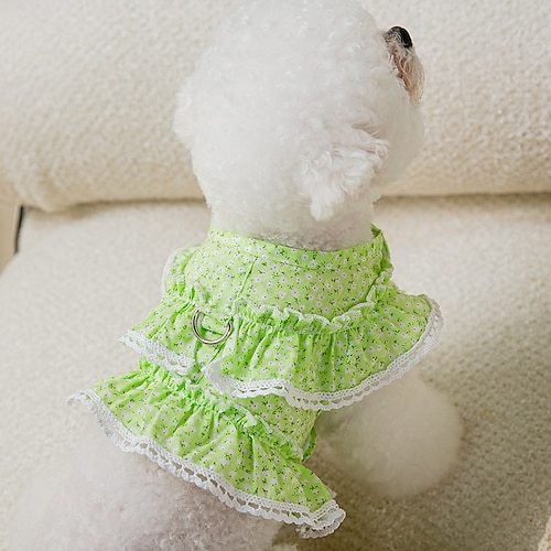 

Dog Cat Dress Flower / Floral Fashion Cute Sports Casual / Daily Dog Clothes Puppy Clothes Dog Outfits Soft Green Orange Costume for Girl and Boy Dog Cloth S M L XL