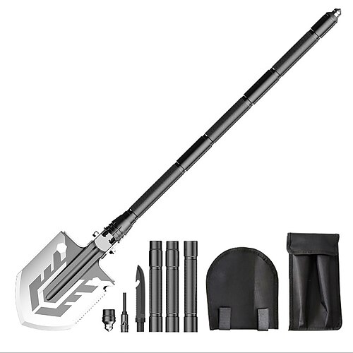

Engineer Shovel Human Defense Combat Readiness Emergency Shovel Multi-Functional Ordnance Shovel Outdoor Supplies Equipment Camping Flint Stick Tool