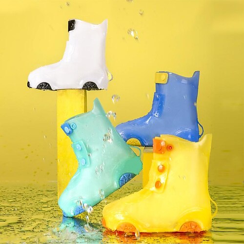 

Children's Rain Boots Cover Waterproof and Non-slip Rainy Weather Rain Boot Cover Silicone Wear-resistant Racing Style Boys and Girls Thick Rain Boots