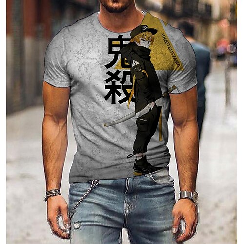

Inspired by Demon Slayer: Kimetsu no Yaiba Agatsuma Zenitsu T-shirt Anime 100% Polyester Anime Classic Retro Vintage T-shirt For Men's