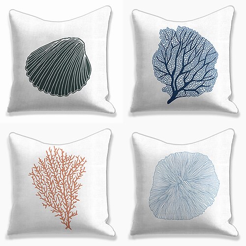 

Seacreature Double Side Cushion Cover 4PC Soft Decorative Square Throw Pillow Cover Cushion Case Pillowcase for Sofa Bedroom Superior Quality Mashine Washable