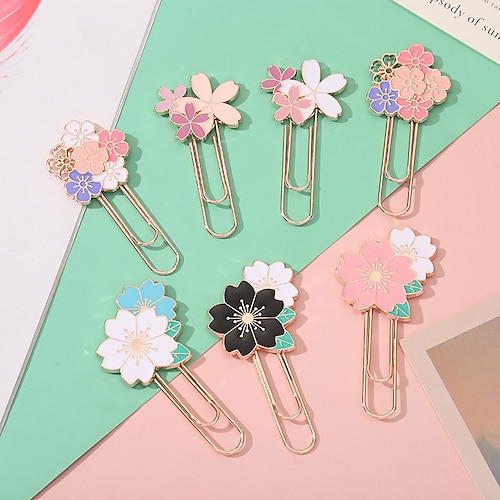 

5 pcs Metal Bookmark Flower Geometrical Plant Creative Delicate Page Markers Metal Aesthetic Cute Bookmark for Student Women Gifts 99 inch