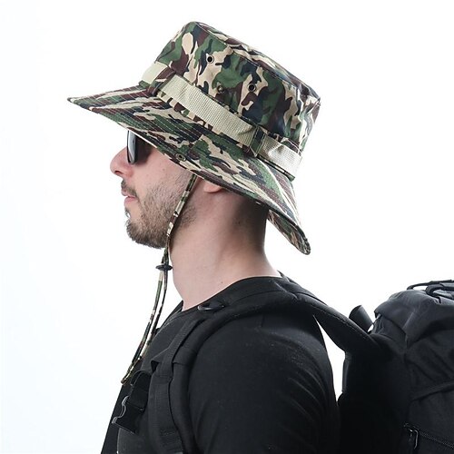 

Men's Women's Sun Hat Fishing Hat Hiking Hat Boonie hat Wide Brim Summer Outdoor UV Sun Protection Sunscreen UV Protection Breathable Hat Camouflage Army green camouflage Blue camouflage Khaki