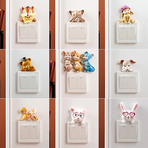 

Animals Wall Stickers Living Room / Kids Room kindergarten, Removable Resin Home Decoration Wall Decal 1pc