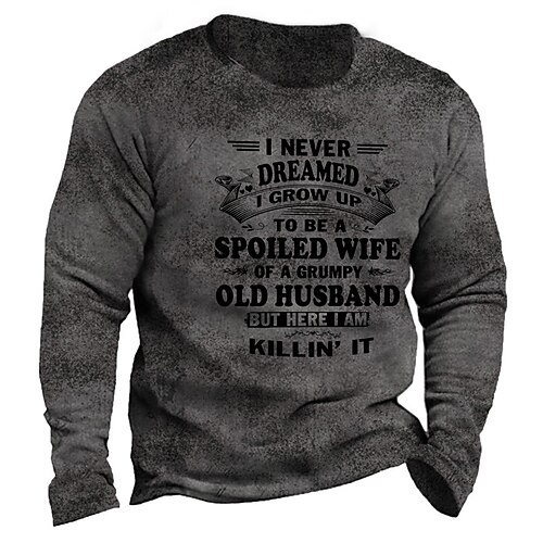 

Men's Unisex Sweatshirt Pullover Graphic Prints Letter Print Daily Sports 3D Print Casual Vintage Hoodies Sweatshirts Dark Gray