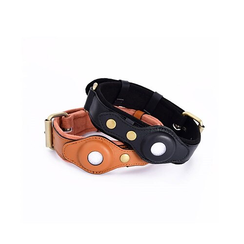 

Phone Case For Apple AirTag Airtag Dog Collar AirTag Anti-lost Locator Tracker Solid Colored Metal PU Leather