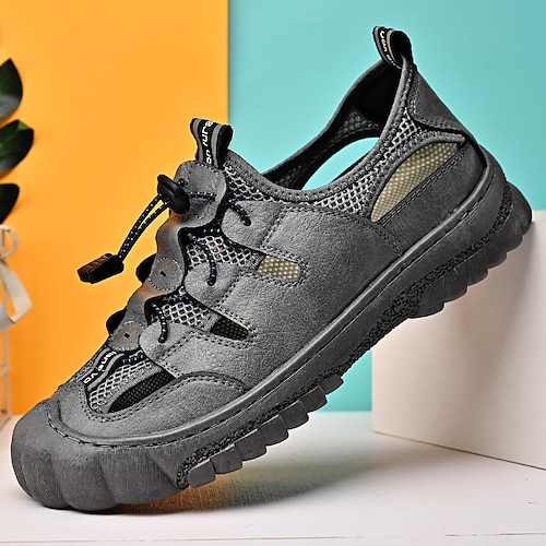 

Men's Sandals Sneakers Classic British Daily Office Career PU Booties / Ankle Boots Black Gray Khaki Fall Spring