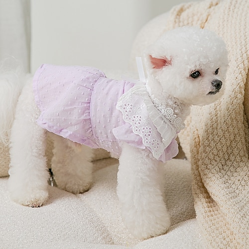 

Dog Cat Dress Solid Colored Fashion Cute Holiday Casual / Daily Dog Clothes Puppy Clothes Dog Outfits Soft Purple Rosy Pink Costume for Girl and Boy Dog Cotton Fabric XS S M L XL 2XL