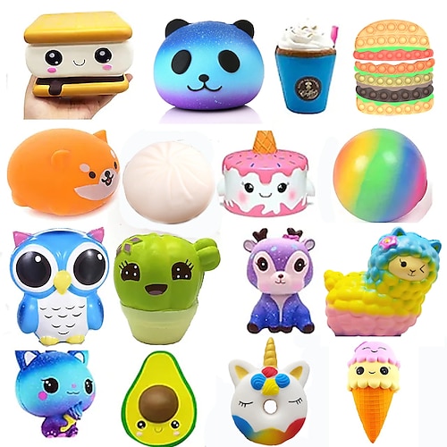 

Slow Rising Jumbo Squishies Toys Set - 6 Pack Soft Kawaii Squishy Hamburger Popcorn Cake Ice Cream Donut Stress Relief Squeeze Toy for Boys and Girls