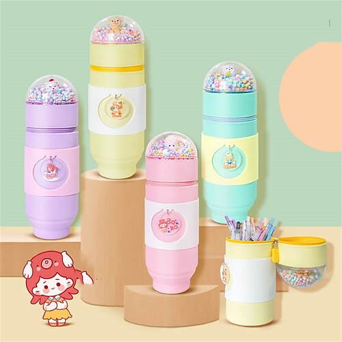 

PencilCasePenPouchMarkerBag Waterproof Cartoon Cute Silicon for School Student Kids