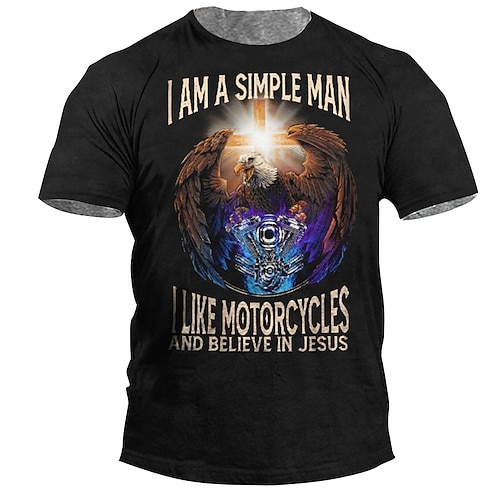 

Men's Unisex T shirt 3D Print Graphic Prints Eagle Letter Crew Neck Street Daily Print Short Sleeve Tops Casual Vintage Designer Big and Tall Black Gray