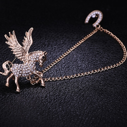 

Men's Brooches Geometrical Horse Artistic Simple Luxury Fashion European Brooch Jewelry Golden Silver For Wedding Street Daily Work Festival