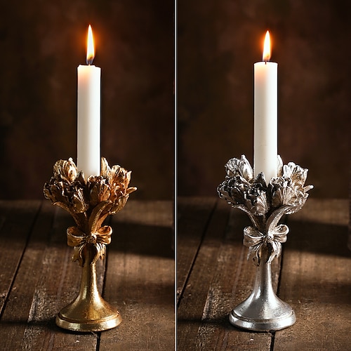 

European Style Resin Candle 1pc Floral Shape Candle Holders