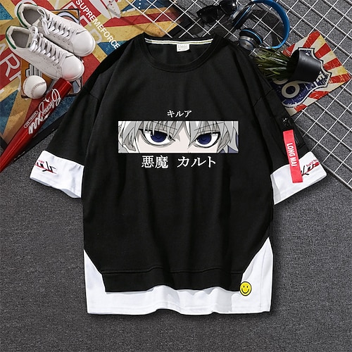 

Inspired by Hunter X Hunter Killua Zoldyck T-shirt Cartoon 100% Polyester Anime Fake two piece Harajuku Street Style T-shirt For Men's / Women's / Couple's