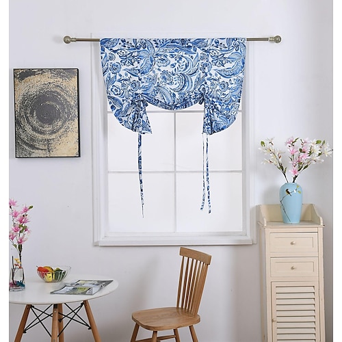 

Valance Tier Curtains Semi Sheer Curtain Coffee Curtain Rod Pocket Window Decor for Bar Living Room Bedroom Front