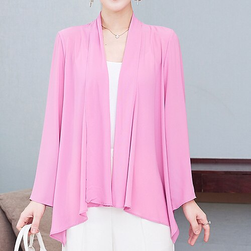 

Women's Jacket Casual Jacket Outdoor Daily Going out Spring Summer Regular Coat Regular Fit Breathable Streetwear Casual Jacket Long Sleeve Solid Color Classic Light Blue White Black