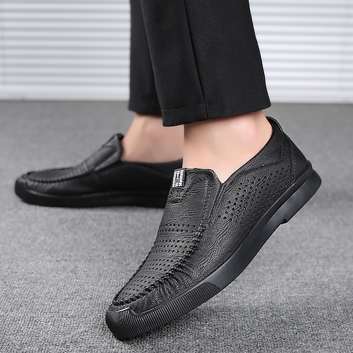 

Men's Loafers Slip-Ons Business Classic British Daily Outdoor PU Booties / Ankle Boots Black Spring Summer