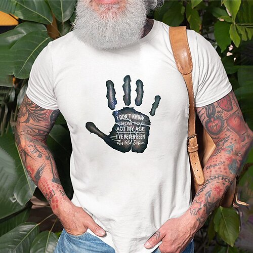 

Men's Unisex T shirt Hot Stamping Graphic Prints Hand Letter Crew Neck Street Daily Print Short Sleeve Tops Casual Designer Big and Tall Sports White Red