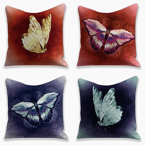 

Dark Butterfly Double Side Cushion Cover 4PC Soft Decorative Square Throw Pillow Cover Cushion Case Pillowcase for Bedroom Livingroom Superior Quality Machine Washable Indoor Cushion for Sofa Couch Bed Chair
