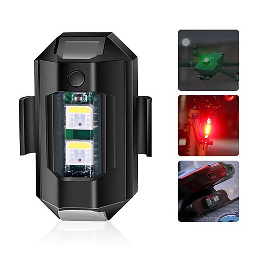 

1pcs MINI Car LED Fog Light MotorcycleTail Warning Lamps Night Flying Signal Lamp Navigation LED Flash Light for Tent/Wrist Light USB