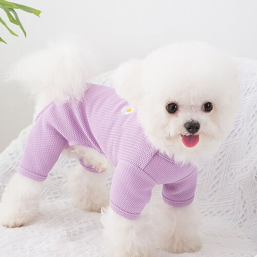 

Dog Cat Jumpsuit Flower / Floral Fashion Cute Sports Casual / Daily Dog Clothes Puppy Clothes Dog Outfits Soft Green Purple Rosy Pink Costume for Girl and Boy Dog Cloth XS S M L