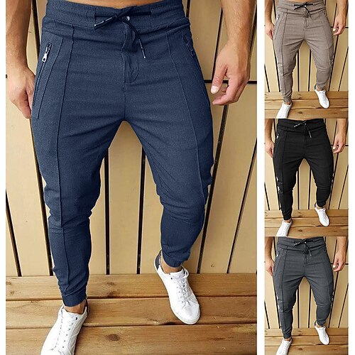 

Men's Sweatpants Joggers Drawstring Zipper Pocket Solid Colored Sport Athleisure Bottoms Breathable Quick Dry Moisture Wicking Soft Fitness Gym Workout Running Jogging Exercise Athletic Activewear