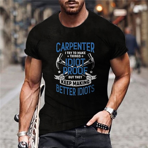 

Men's Unisex T shirt 3D Print Graphic Prints Letter Crew Neck Street Daily Print Short Sleeve Tops Casual Designer Big and Tall Papa T Shirts Black / Summer