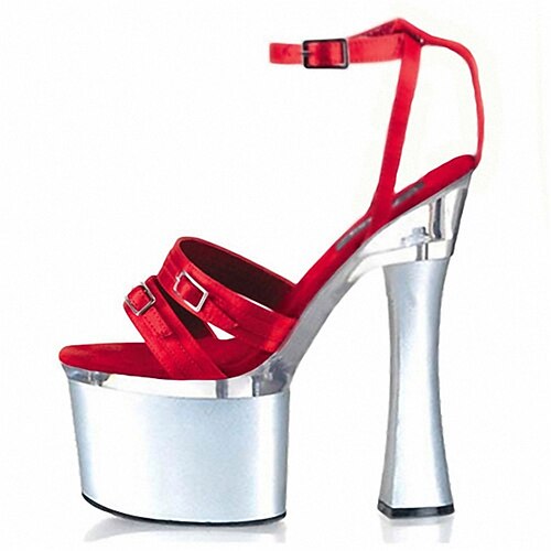 

Femme Sandales Soirée Plage Boucle Escarpins Bout rond Bout ouvert Cuir PU Mocassins Couleur Pleine Rouge