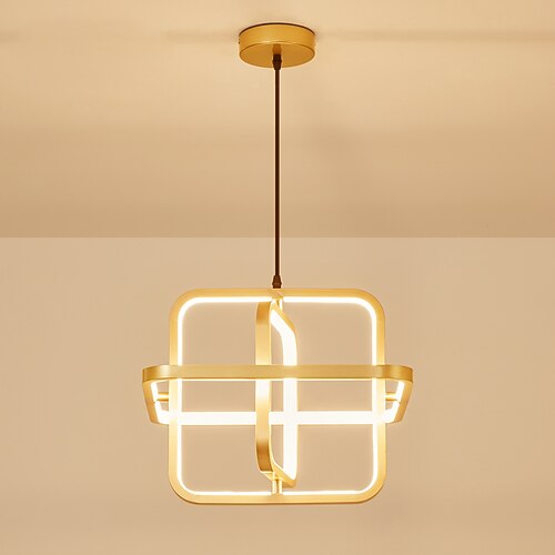 

40 cm Square Design Pendant Light LED Metal Geometrical Painted Finishes Modern 220-240V