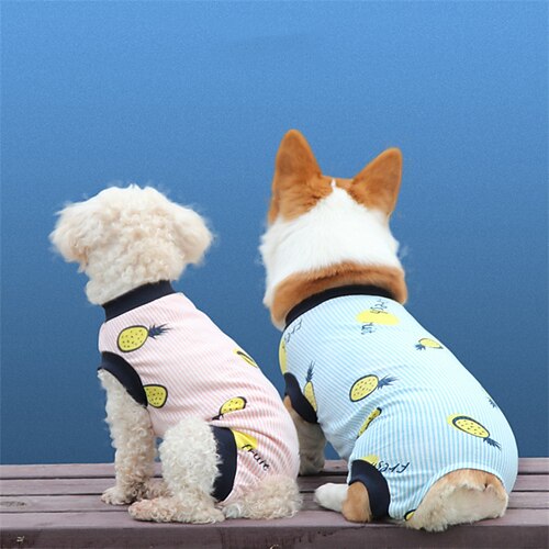 

Dog Cat Pajamas Stripes Fashion Leisure Holiday Casual / Daily Dog Clothes Puppy Clothes Dog Outfits Soft Blue Rosy Pink Costume for Girl and Boy Dog Cotton S M L XL 2XL 3XL