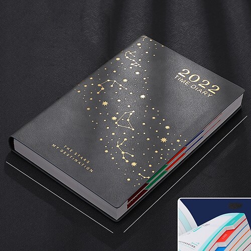 

2022 Daily Weekly Monthly Planner A5 5.8×8.3 Inch Classic PU Hardcover Agenda Monthly Tabs Planner 400 Pages for School Office Business