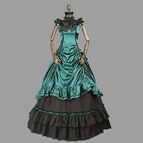 

Rococo Victorian Ball Gown Vintage Dress Party Costume Masquerade Prom Dress Women's Costume Vintage Cosplay Party Halloween Carnival Sleeveless Dress Masquerade