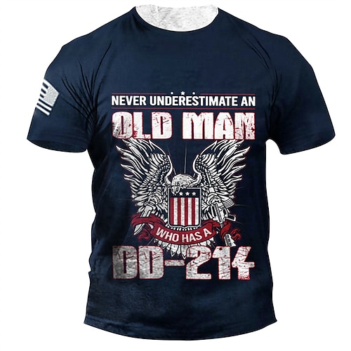 

Men's T shirt 3D Print Graphic Letter Crew Neck Casual Daily Print Short Sleeve Tops Fashion Vintage Designer Big and Tall Blue / Summer