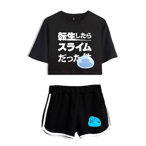 

Inspired by That Time I Got Reincarnated as a Slime Cosplay Outfits Crop Top 100% Polyester Anime Harajuku Graphic Shorts For Women's