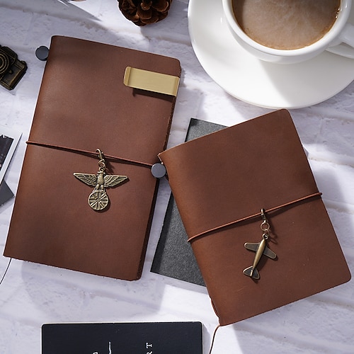 

Leather Lined Notebook Ruled H135W105mm Simplicity Solid Color Leather SoftCover with Lock Button 80 Pages Notebook for Office Business Composition