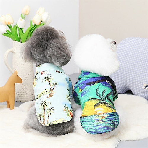 

Dog Cat Shirt / T-Shirt Hawaii Adorable Sweet Dailywear Casual / Daily Dog Clothes Puppy Clothes Dog Outfits Soft Green Blue Pink Costume for Girl and Boy Dog Polyester Cotton S M L XL XXL