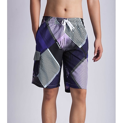 

Men's Swim Trunks Swim Shorts Quick Dry Lightweight Board Shorts Bathing Suit with Pockets Mesh Lining Drawstring Swimming Surfing Water Sports Patchwork Summer