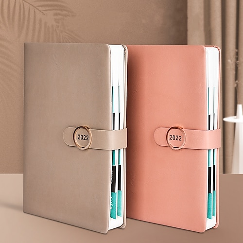 

Agenda 2022 Planner Organizer A5 Notebook and Journal Buckle Notepad Faux Leather Notebook School Office Supplies Students Gift