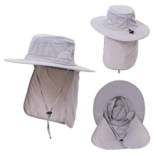 

Men's Women's Sun Hat Fishing Hat Hiking Hat Boonie hat Wide Brim with Neck Flap Summer Outdoor UV Sun Protection Sunscreen UV Protection Breathable Hat ArmyGreen Dark Grey Light Gray for Fishing