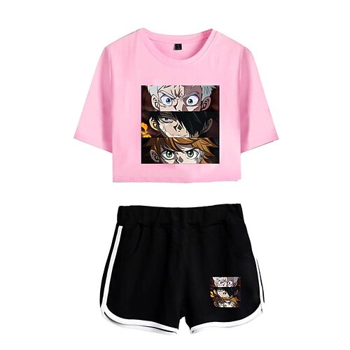

Inspired by The Promised Neverland Emma Outfits Crop Top 100% Polyester Anime Harajuku Graphic Shorts For Women's