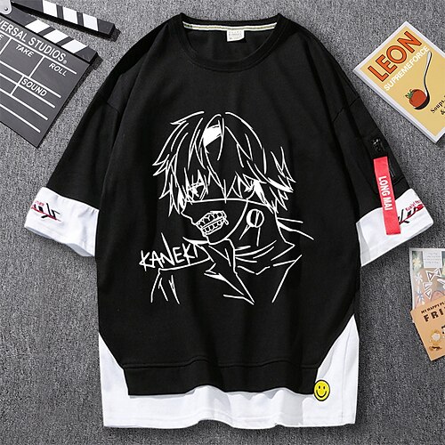 

Inspired by Genshin Impact Kaneki Ken T-shirt Cartoon 100% Polyester Anime Harajuku Graphic Kawaii T-shirt For Men's / Women's / Couple's