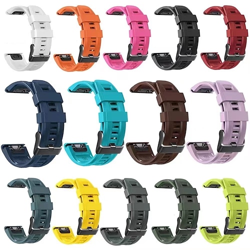 

1 pcs Smart Watch Band for Garmin Fenix 7X / 6X Pro / 5X / 3/3 HR 26mm Silicone Smartwatch Strap Matte Adjustable Fadeless Printed Sport Band Replacement Wristband