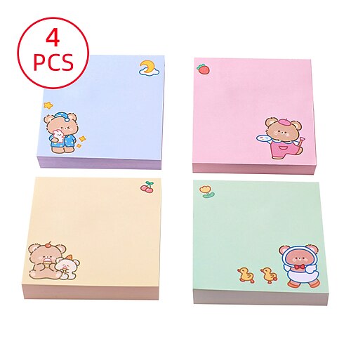 

4 pcs Sticky Notes 33 inch Colorful Paper Cute Self-adhesive Kawaii Post It Notes for School Office Student