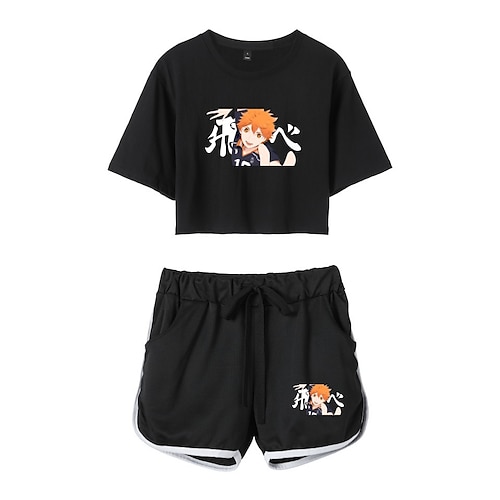 

Inspired by Haikyuu Hinata Syouyou Outfits Crop Top 100% Polyester Anime Harajuku Graphic Shorts For Women's